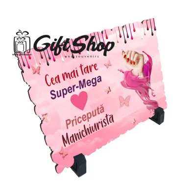 Cea mai tare manichiurista, placheta cu mesaj, model a